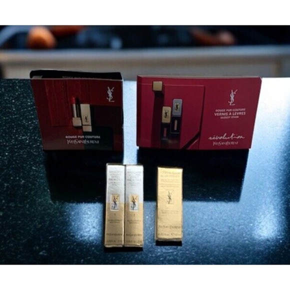 YSL Blur Primer + Pure Color Satiny Radiance Lip Colour + Glossy Stain + Mascara - Picture 1 of 3